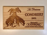 Estampe / Façade d'une caisse de vin en bois du Domaine Guigal - La Doriane - Condrieu | Format 6 bouteilles = 30x17 cm