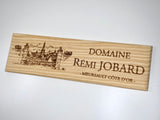 Estampe / Façade d'une caisse de vin en bois du Domaine Rémi JOBARD - Bourgogne | Format 1 bouteille = 30x9 cm