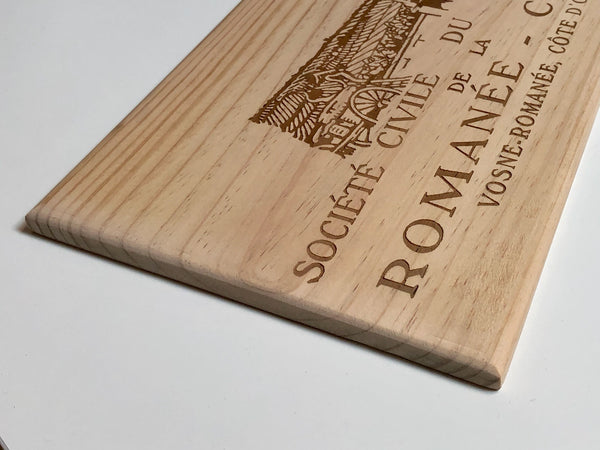 Estampe / Façade d'une caisse de vin en bois du Domaine de la Romanée-Conti DRC - Bourgogne | Format 6 bouteilles = 30x17 cm